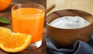 nước ép cam và sữa chua