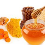 mật ong và nghệ tươi